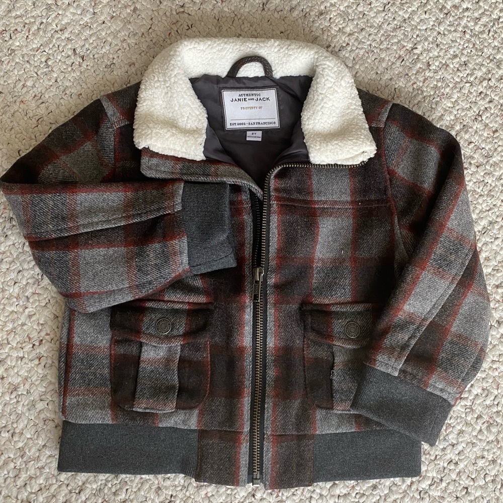 Janie & Jack Plaid Wool Jacket